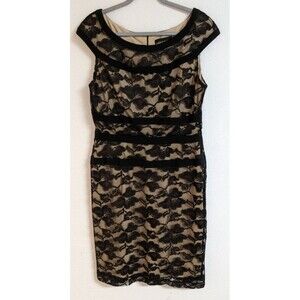 Wmn's CONNECTED APPAREL Black Lace Overlay Party/Cocktail Off Shoulder Dress 12